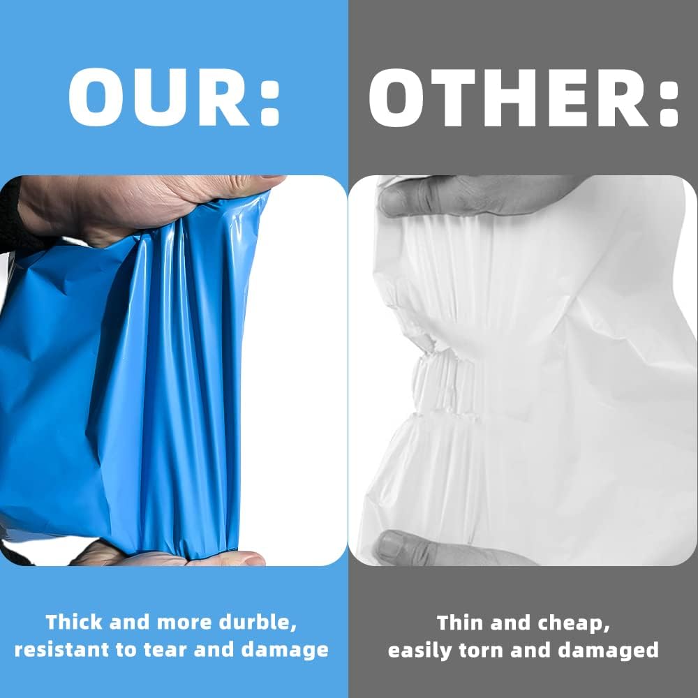 POLYSELLS 50 pcs 24x24 Inches Blue Poly Mailers Shipping Envelopes, Strong Adhesive Sealing, Waterproof, and Tear-resistant Postal Mailing Bags for Clothing, Books, and Accessories