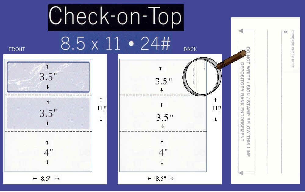 Compuchecks Check on Top Blank Check Paper - 500 Pack, Quick-Books & Laser Printer Compatible - Security Business Checks with Voucher - 8.5" x 11" Platinum Pinstripe