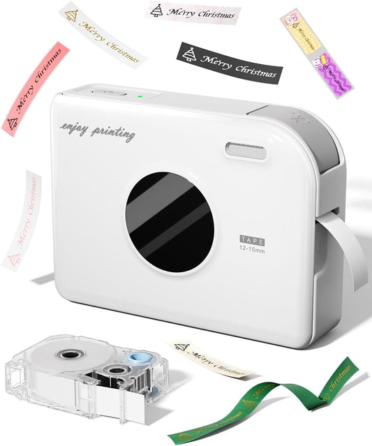 Wire Cable Industrial Label Maker, Heat Shrink Thermal Transfer Label Printer Portable Bluetooth Labeler with 0.47" Label, In/Outdoor Handheld Labeling Machine for Job Sites, APP Fast Create and Print