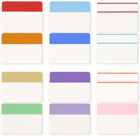 KICNIC Sticky Tabs 240Pcs 2Inch, Pastel Book Tabs, Adhesive BOPP Page Tabs, Transparent Annotation Labels, Tabs for Notebooks, Small Markers for School, College, Office (12 Colors)