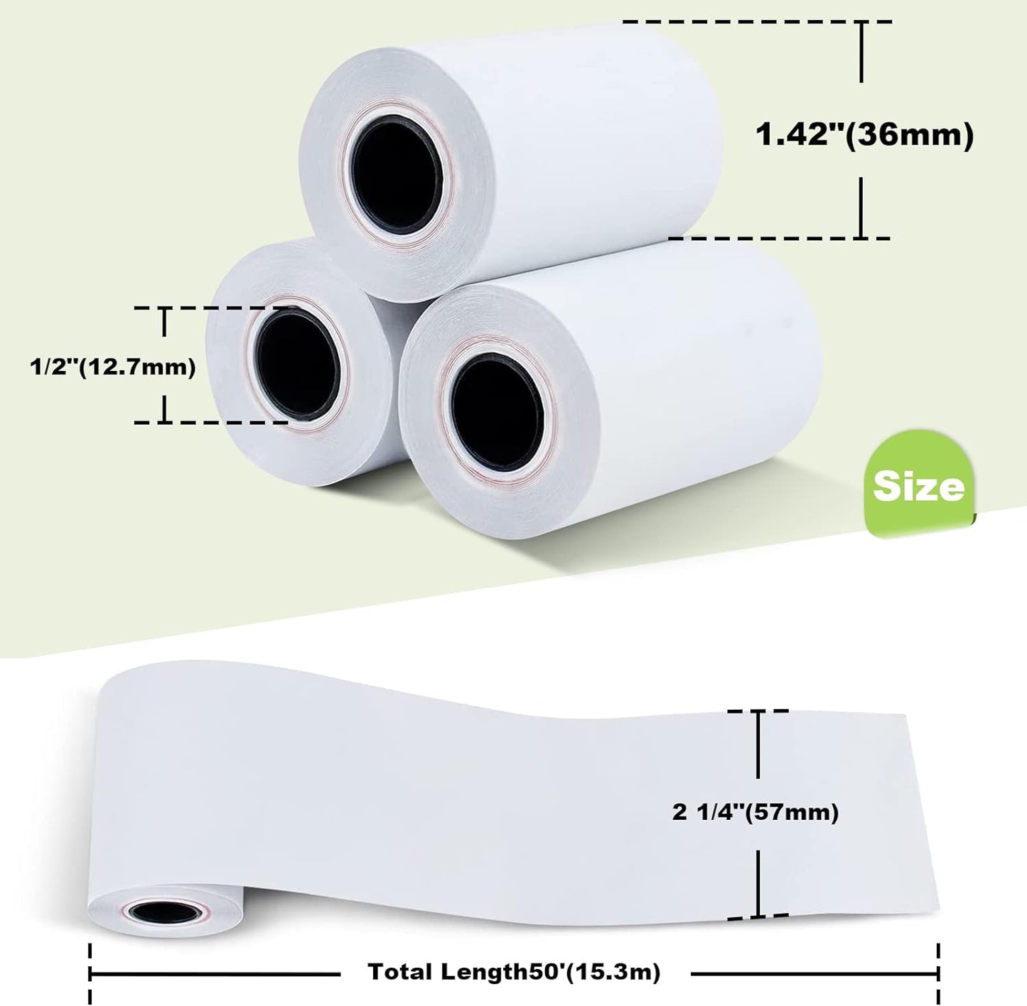 MFLABEL 2 1/4" x 50' Thermal Papers Cash Register POS Receipt Paper Credit Card Paper 2500 Rolls