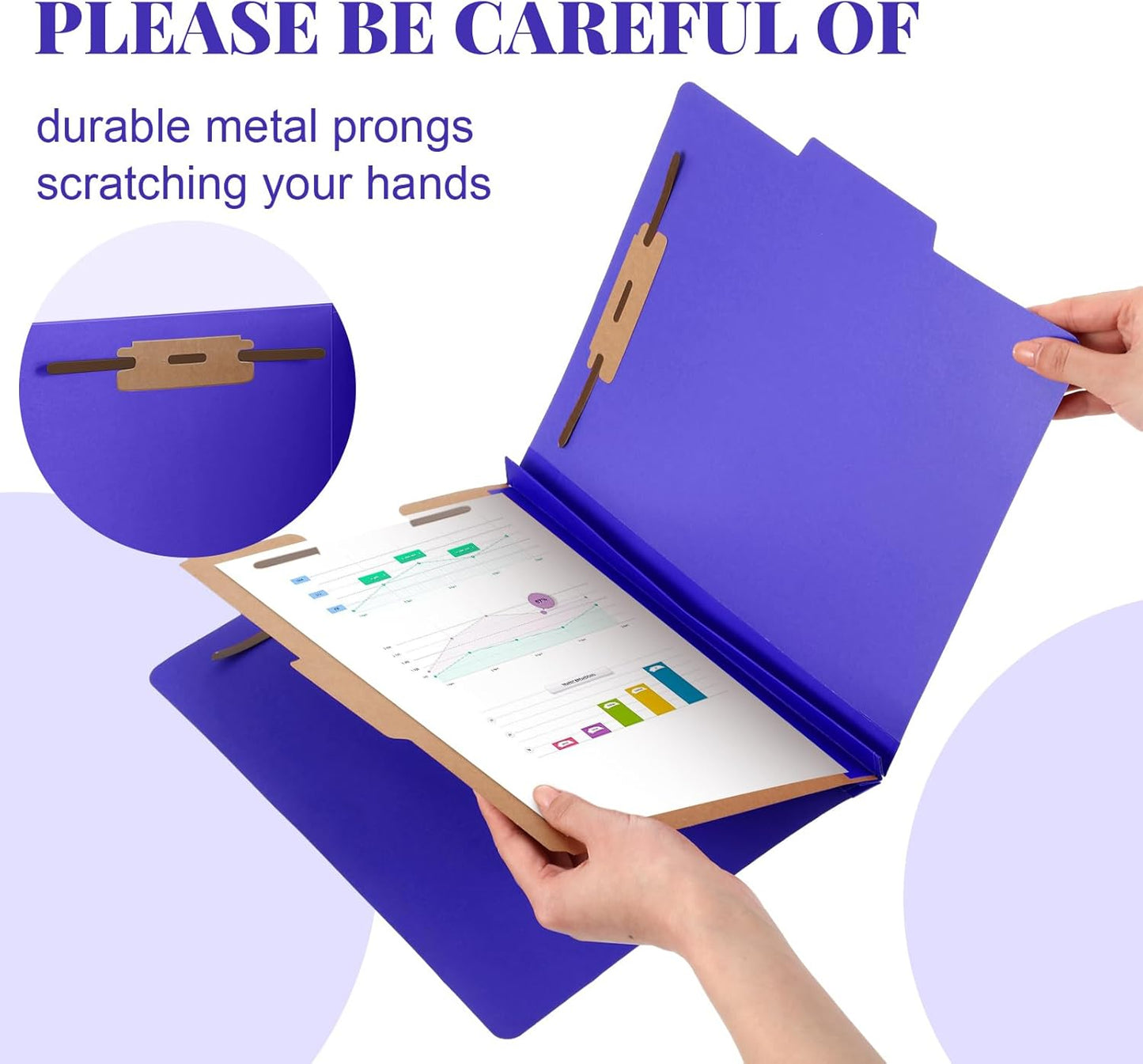 60 Pcs Classification Folders Letter Size, 1 Divider Pressboard File Folder with Fasteners, Expanding File Organizer Bulk for Teachers, Clergy, Office, Church, Christmas Donations (Purple)