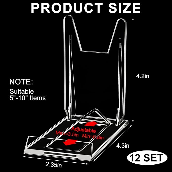 24 Pack Acrylic Book Stand for Display Adjustable Clear Display Holder Easel - Image 2