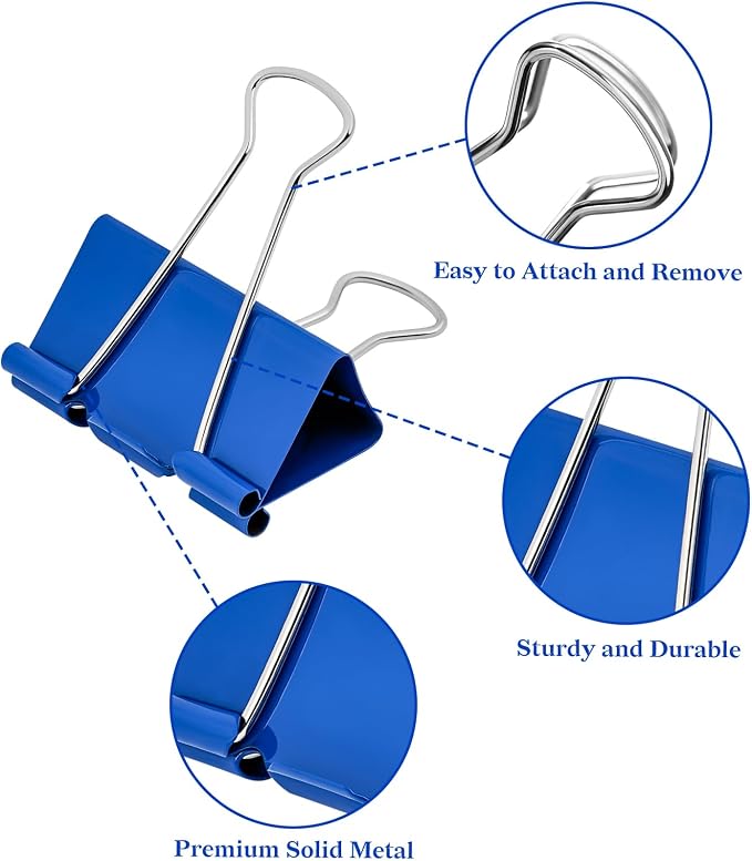 Temiary 40 Pcs Binder Clips, 0.75 Inch Mini Metal Binder Paper Clip - Image 3