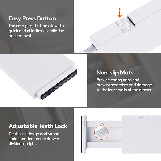 Lifewit 5 Pack Upgrade Drawer Dividers - Image 7