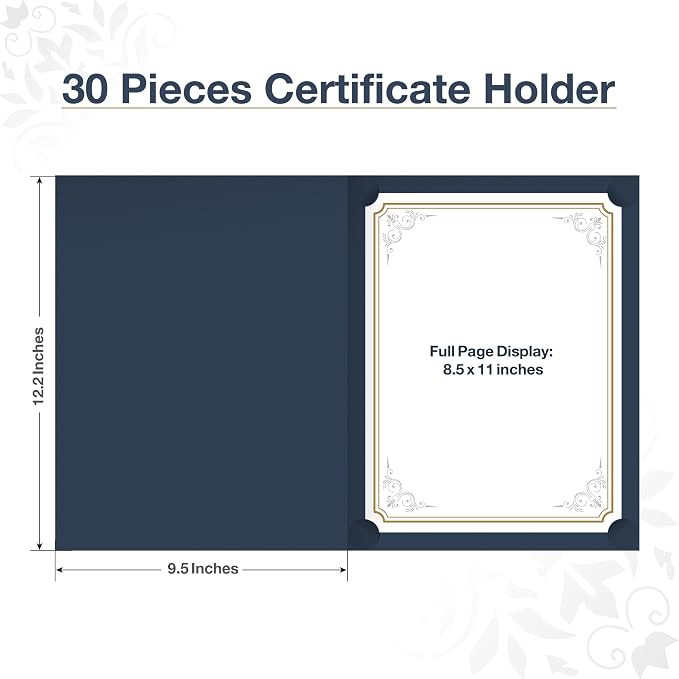 BELLE KR® Blue Certificate Folders 8.5 x 11, Documents and Diplomas - Image 3