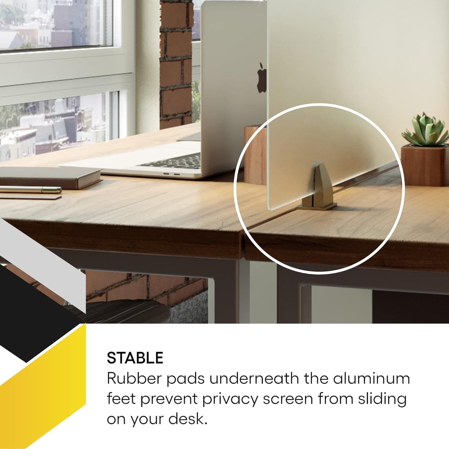 OBEX Acrylic Free Standing Screen, Divider for Desk Privacy Home & Office Partitions for Table Top Workstation, Portable Cubicle Panel for Work, 12" x 42", Frosted