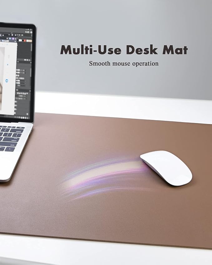 YSAGi Double-Sided Desk Pad, 35.4"x17"Leather Desk Mat, Eco Cork Desk Pad - Image 6