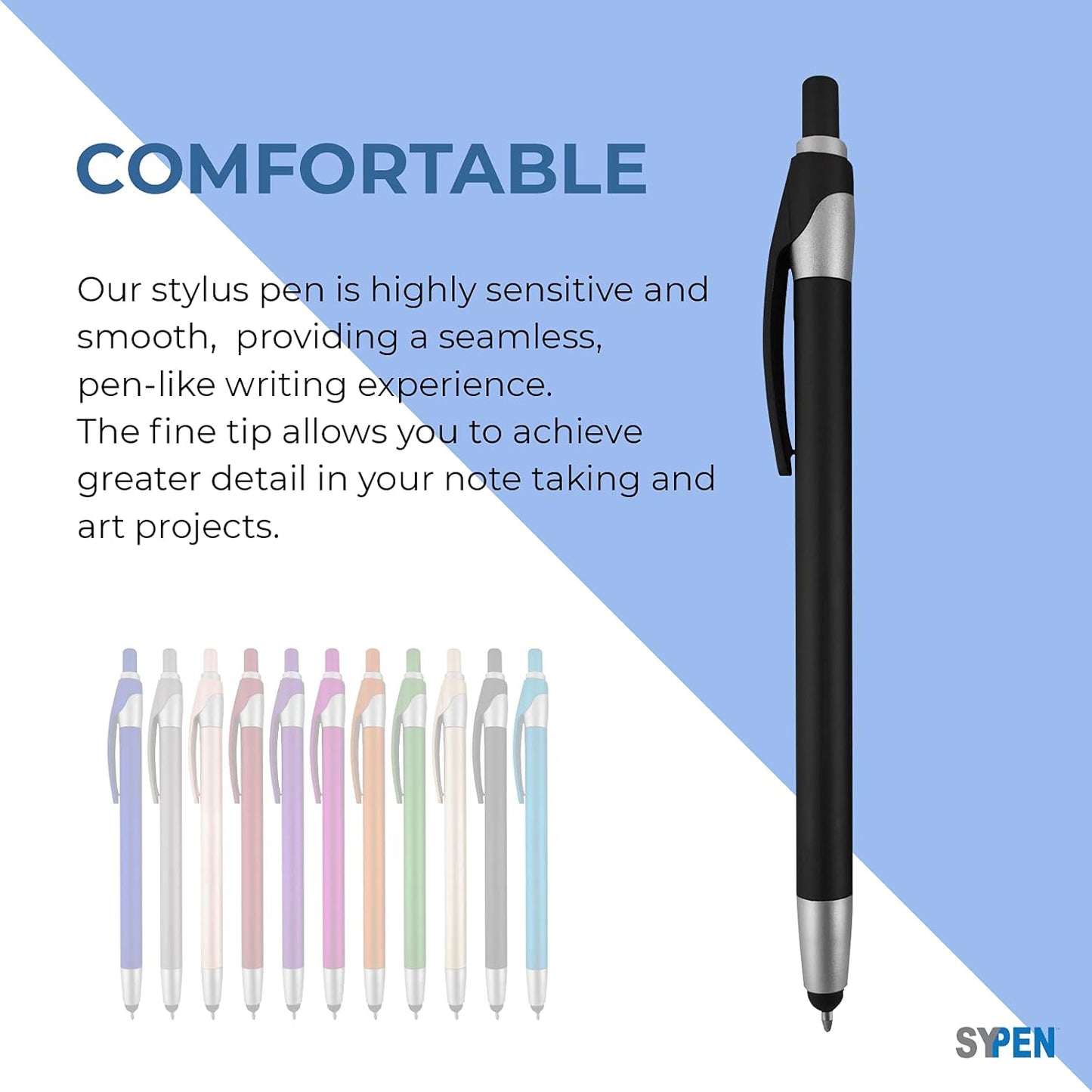 Personalized With your Custom Logo or Text Pens-Pack of 450- for Marketing, Parties, and Events, 2 in 1 Capacitive Stylus & Ballpoint Pen Compatible With Touchscreen Devices, Black Ink, Purple Pens