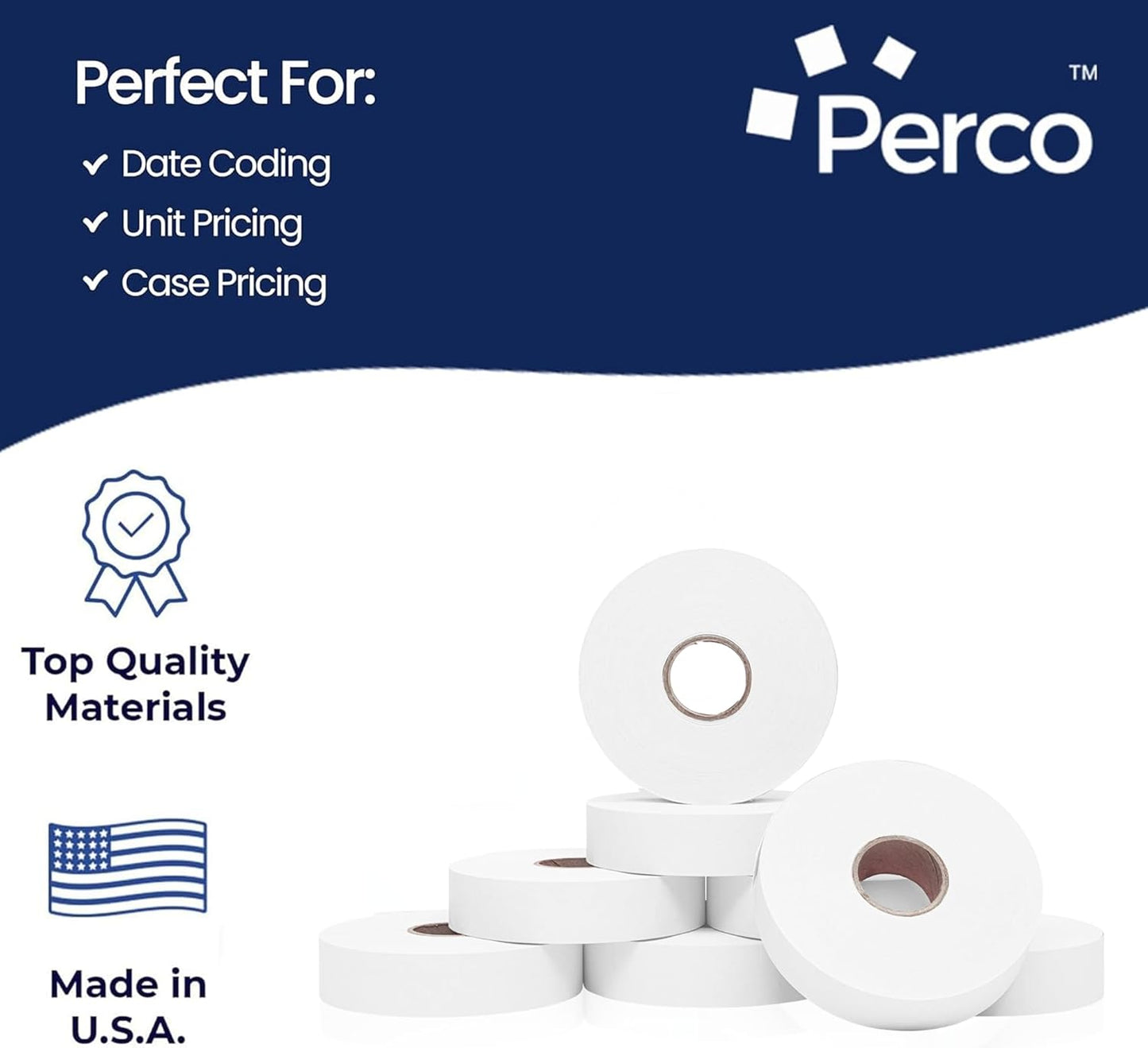 White Pricing Labels for Monarch 1136 Price Gun – Case of 8 Sleeves, 64 Rolls Value Pack - 112,000 Price Marking Labels – with Ink Rolls Included