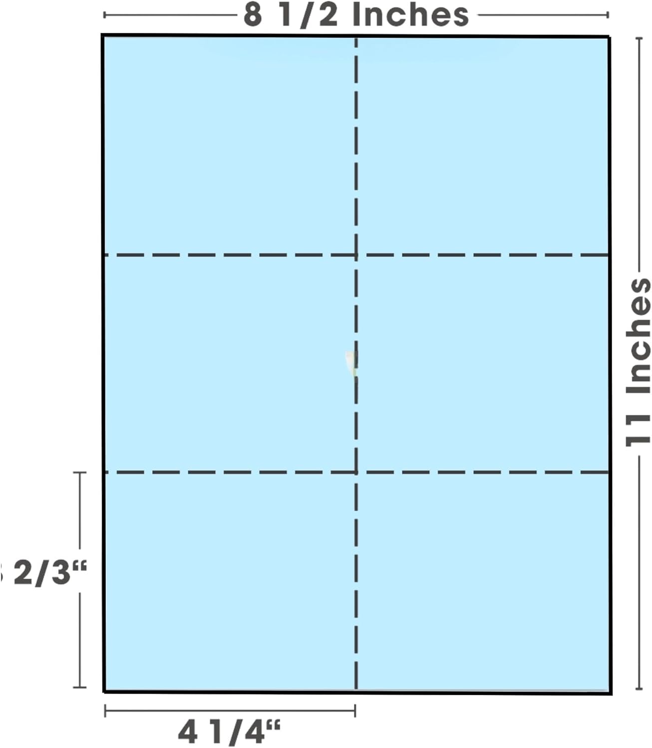 Limited Papers (TM) 8.5x11 Perforated Paper, 20/50 Pound, 75 GSM, Variety of Perforation Sizes and Colors, for Forms, Tickets, Postcards, Business Cards. (White, 6 up)
