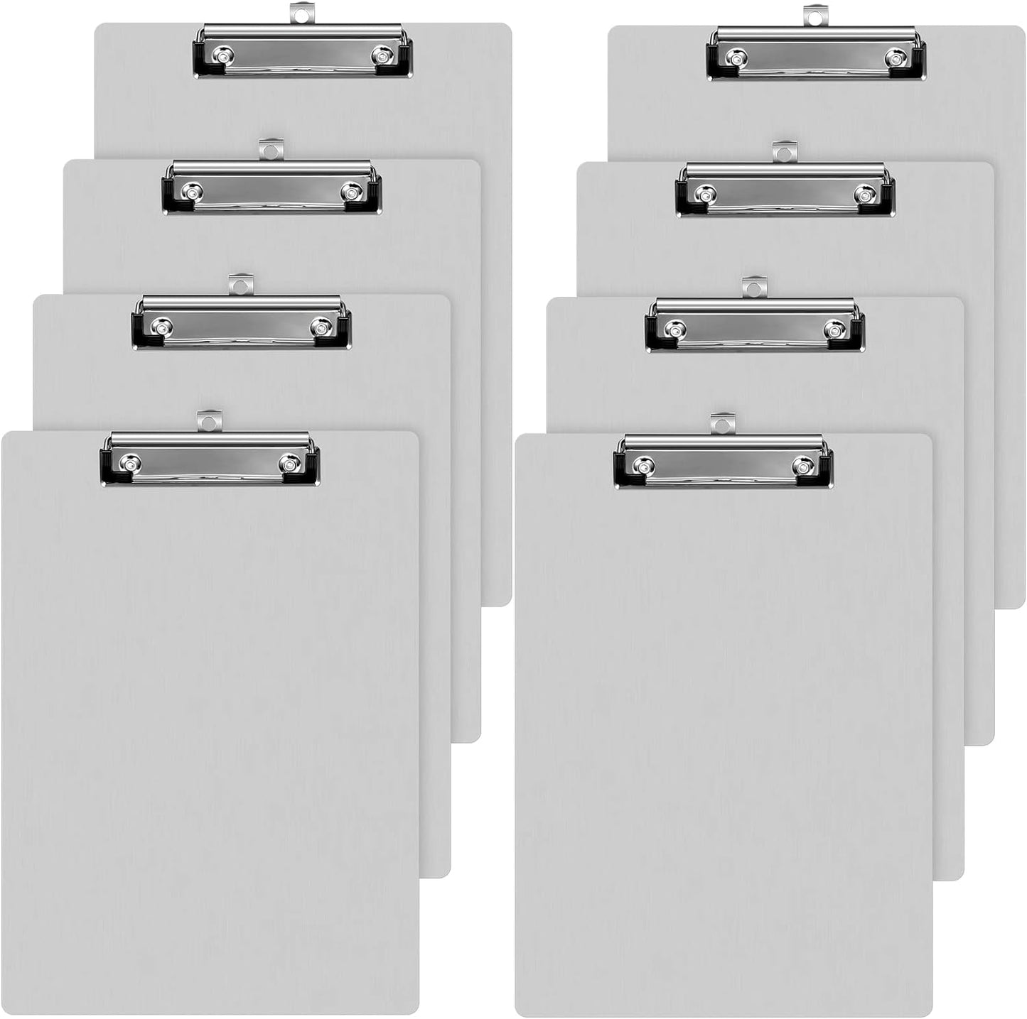 Epakh 8 Pieces Clipboard Bulks Metal Clipboard Aluminum Office Low Profile Clip Standard A4 Letter Size Metal Clip Board, Size 12.5 x 9 Inch