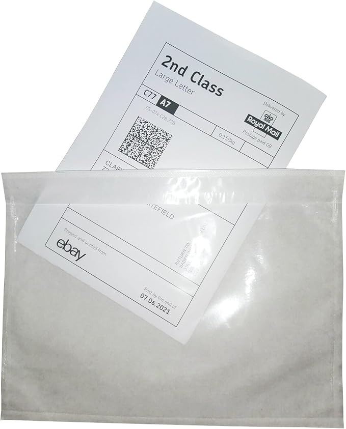 LabelMore 200 pcs 6" x 9" Clear Plastic Adhesive Packing List Envelope Mailing by LabelMore