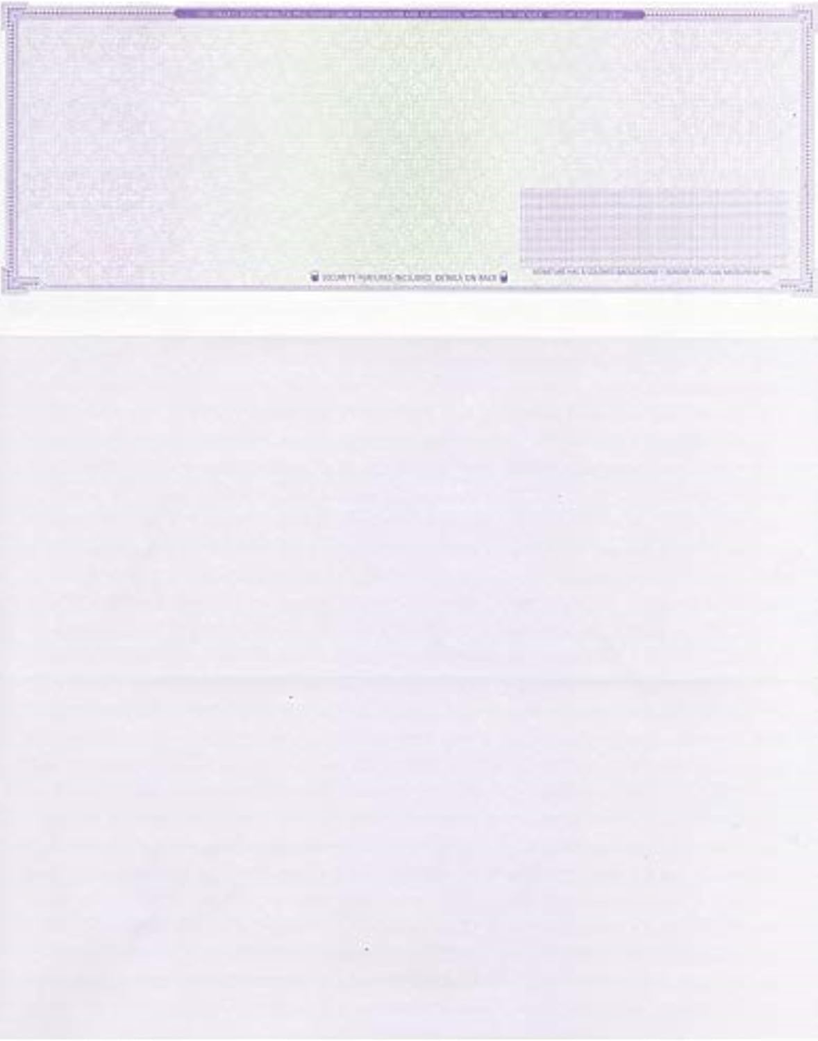 Compuchecks - 100 High Security Blank Check Stock Paper - Checks on Top - Print Easy And Secure From Your Computer, Our Business Check Paper Weight # 70 (Purple Mazed)