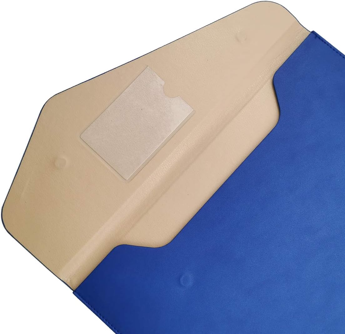 Enyuwlcm PU Leather A4 File Folder Document Holder Waterproof Portfolio Envelope Folder Case with Invisible Magnetic Closure Blue
