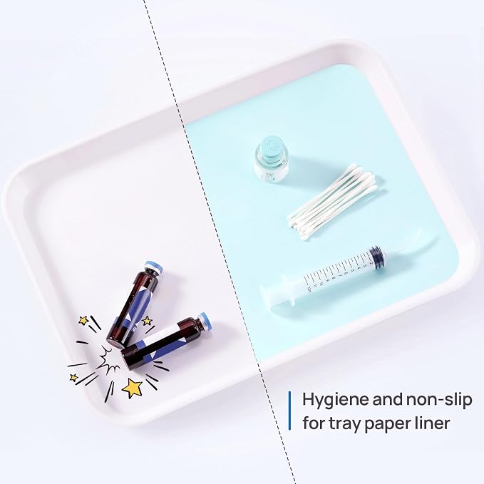 JMU Dental Tray Paper Liners Disposable Medical Tray Covers Liner Blue | - Image 4