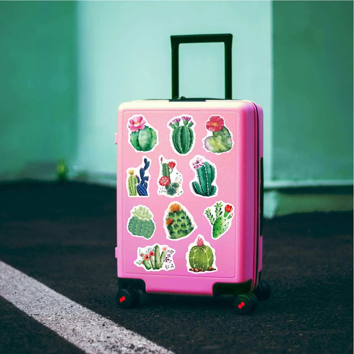 MAXLEAF 100PCS Vintage Green Plants Cactus Adhesive Stickers for Decoration Planner Phone Case Scrapbook Kids Helmets (Green Cactus)
