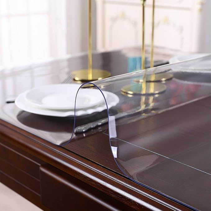Clear PVC Table Cover Protector 12x22 Inch Crystal Vinyl Table Pad 1.5mm Thick - Image 2