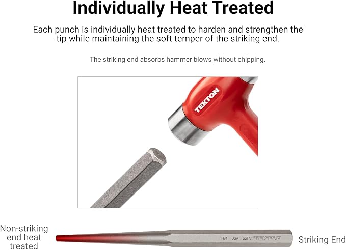TEKTON 1/4 Inch Long Alignment Punch | 66277 | Made in USA - Image 3