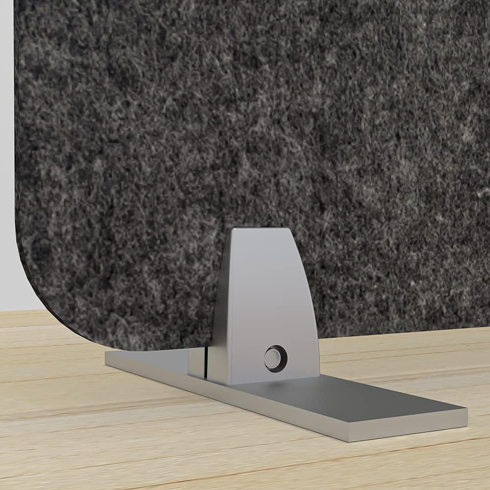 Freestanding Acoustic Desk Divider with Mount | Eco-Friendly Privacy Screen Panel | Noise Reducing Desk Partition | Tackboard Option & Easy to Install | Made from Recycled Plastic | Dark Blue - 18" X