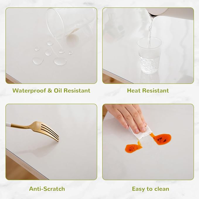 36 x 91 Inch Clear Table Cover Protector, 1.5mm Plastic Table Cover, Waterproof - Image 4
