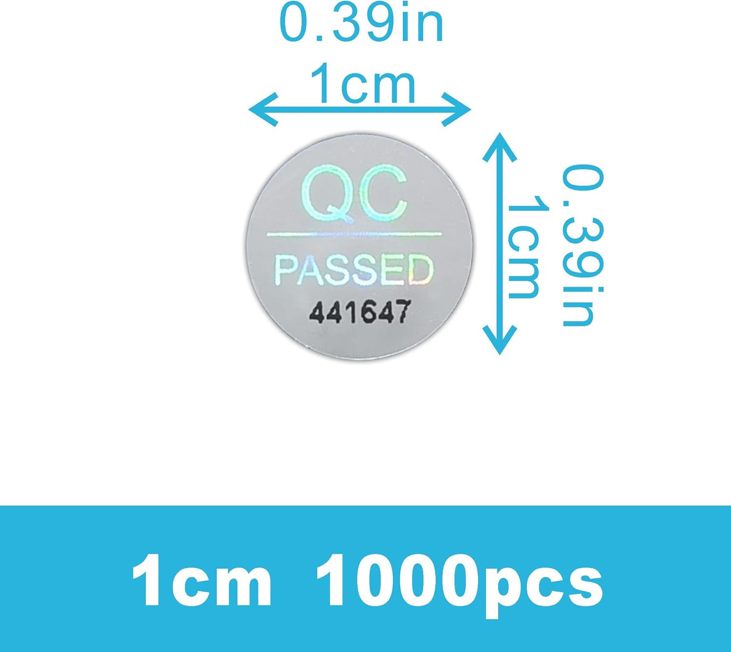 1100pcs 0.39 inch QC Passed Tamper Proof Stickers Silver High Security Tamper Evident Warranty Void Hologram Labels w/Unique Sequential Serial Numbering