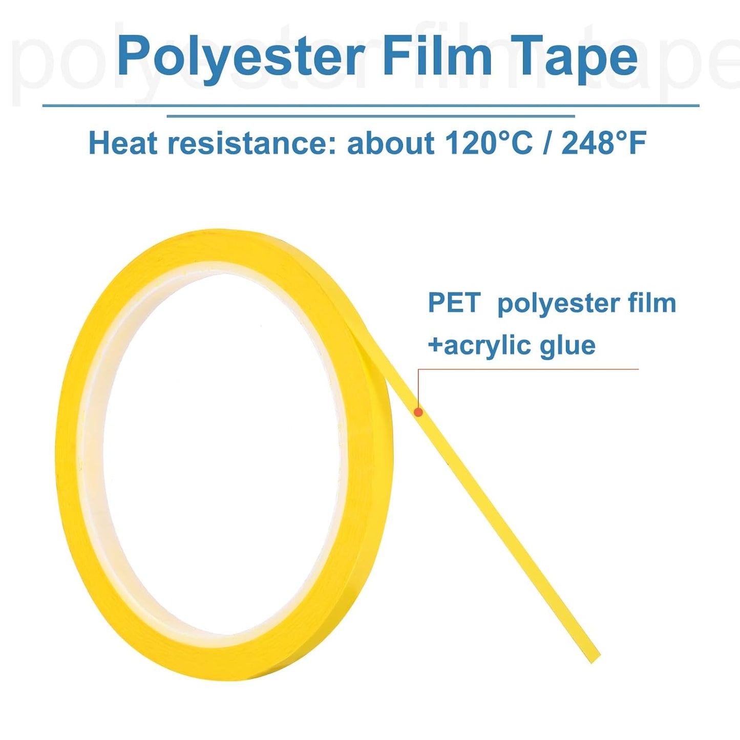 uxcell 2pcs 3/8" x 55 Yard Graphic Tape Whiteboard Grid Marking Tape Pinstripe Chart Line, Dark Yellow