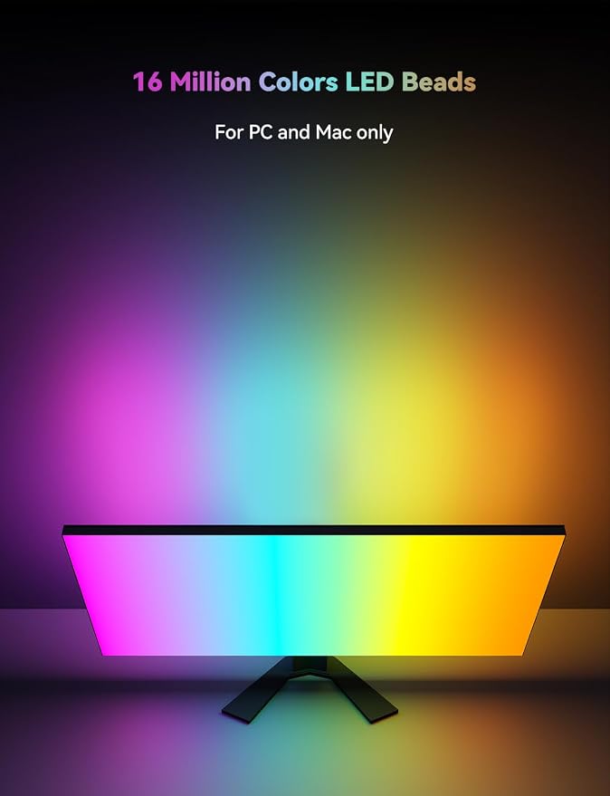 G100 LED Monitor Backlights for PC & Mac, LED Strip Lights that Sync - Image 3