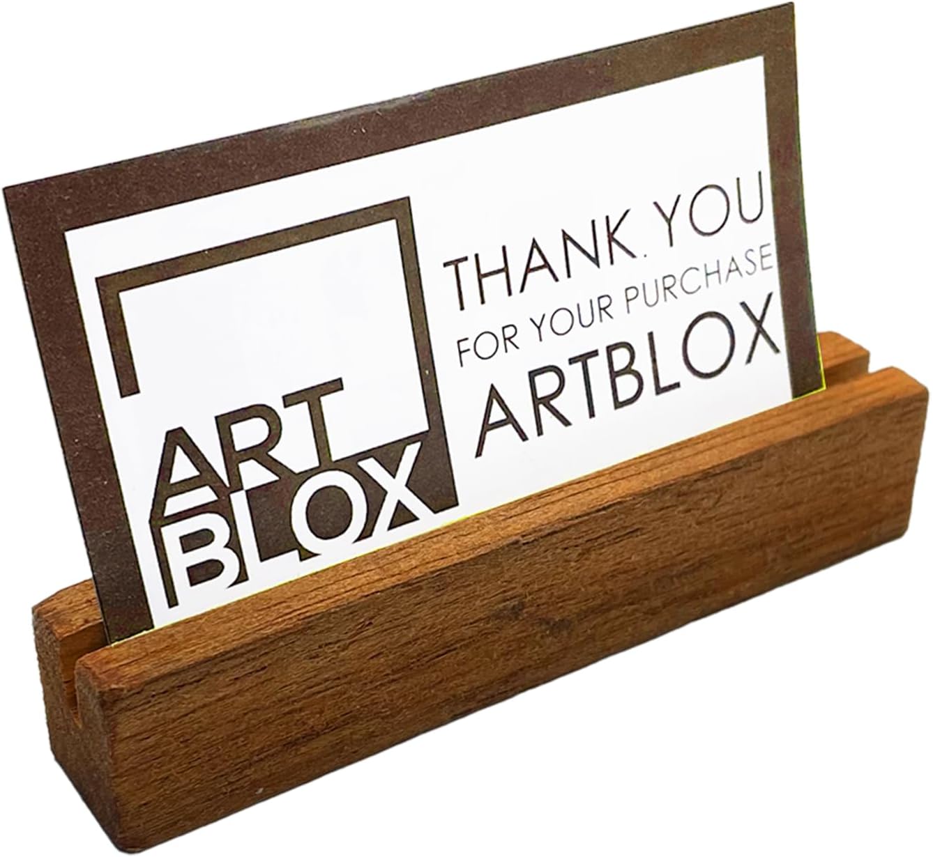 Artblox Personalized Office Desk Name Plate With Business Card Holder | Clear Acrylic Glass with Teak Wood Stand | Us Flag Design Customized with Your Name and Credentials Office Desk Décor