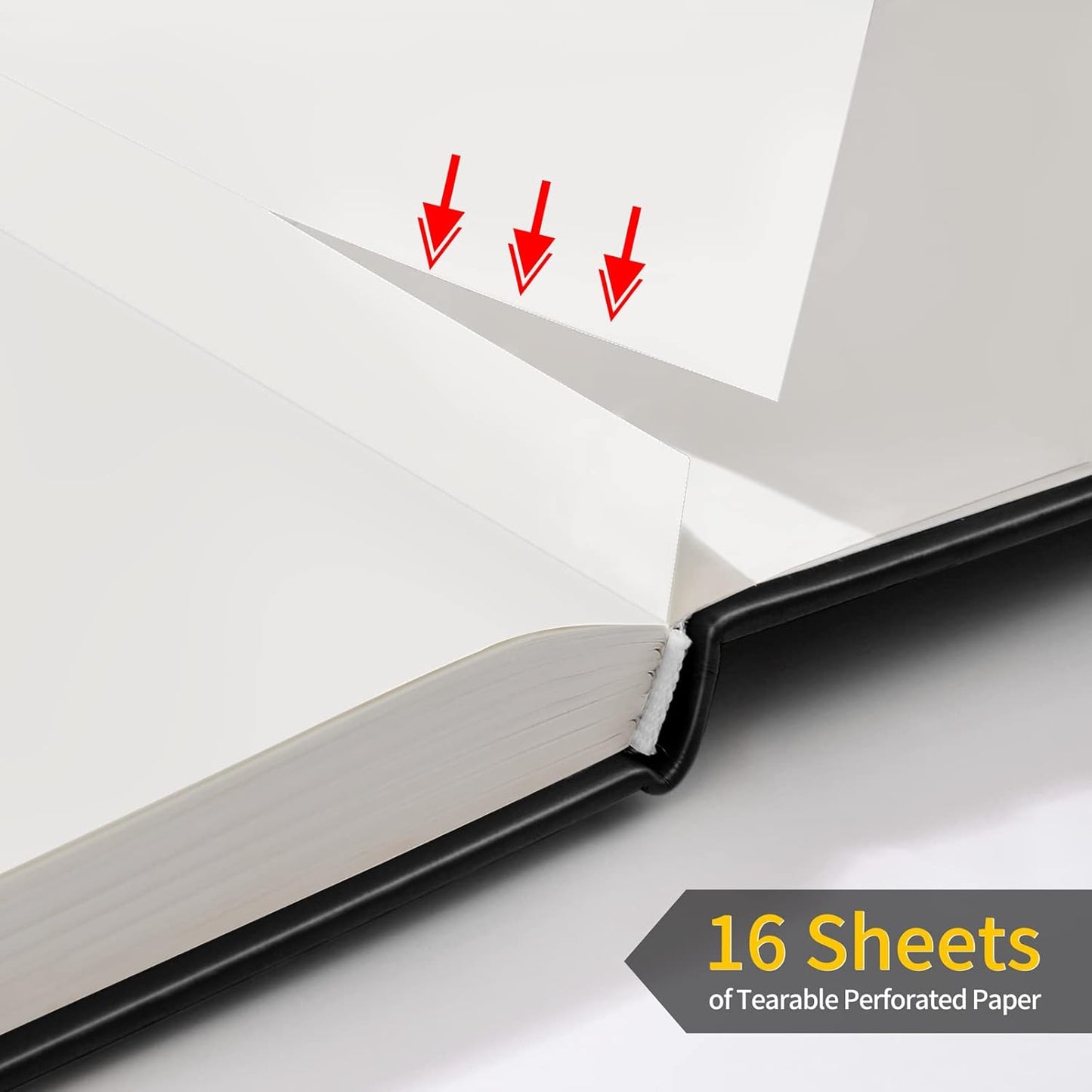 Annecy Blank Journal Notebook, Medium 5.5x 8.25, 160 Pages 100GSM Writing Paper, A5 Black Faux Leather Cover with Pen Loop