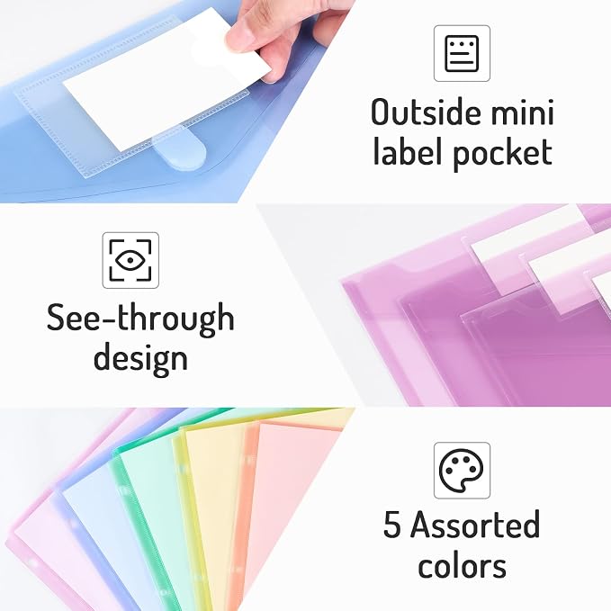 Forvencer Binder Pocket, 36 Pack Super Heavyweight Plastic Folders - Image 6