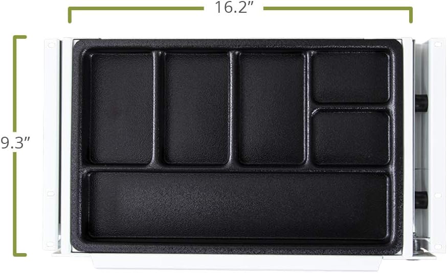 Perfect Posture Max Under Desk Storage Drawer – Large Desk Drawer with Lock for Regular & Sit-Stand Standing Desks, White (19.5” x 9.5”)