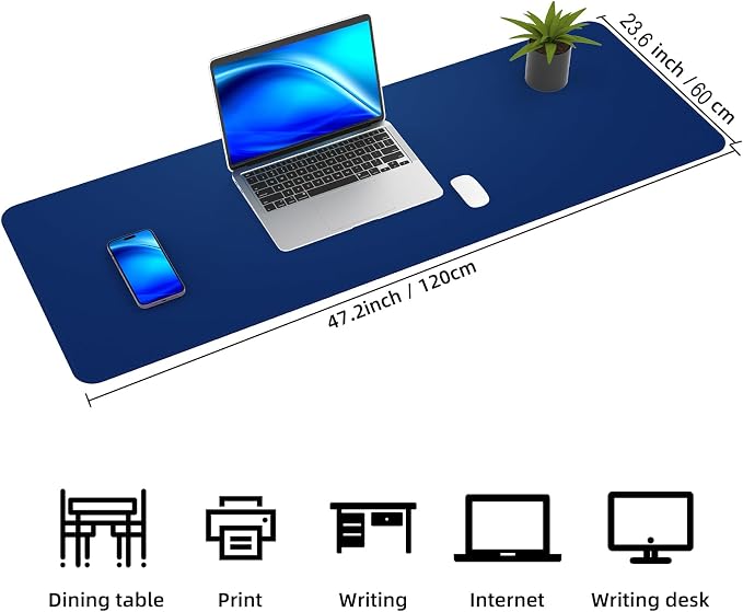 AFIING Cork Desk Mat 47" x 23.6", Dual-Sided Natural Cork & PU Leather Desk Pad - Image 2