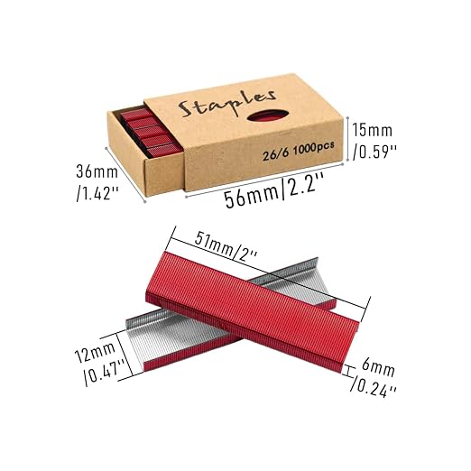 Mogoostry Colorful Staples 26/6 Standard Stapler Refills, 1/4 Inch Leg Jam Free - Image 2
