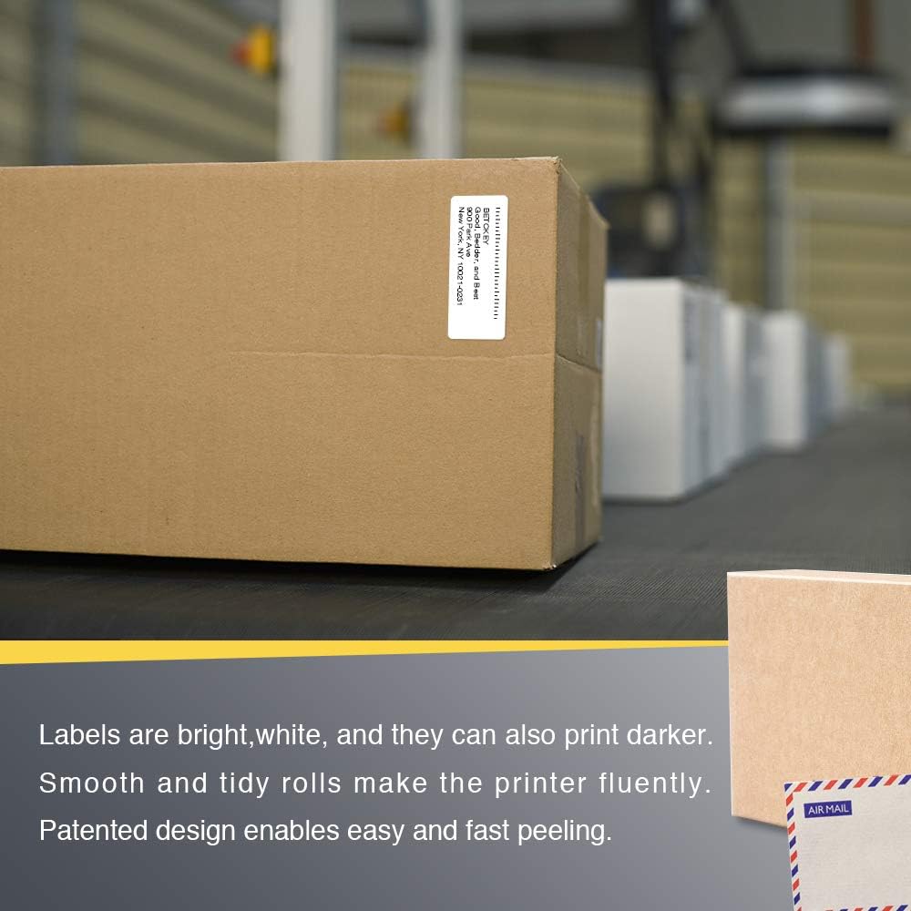 BETCKEY - 2.5" x 1" (64 mm x 25 mm) Multipurpose & Barcode Labels Compatible with Zebra & Rollo Label Printer,Premium Adhesive & Perforated [2 Rolls, 2760 Labels]