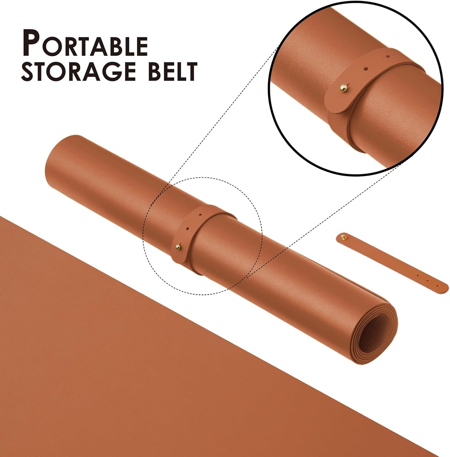 Large Desk Mat - 47.2"x 17" Non-Slip PU Desk Pad for Office and Home - Ideal for Large Mouse Pad and Desk Mats on Top of Desks(Brown)