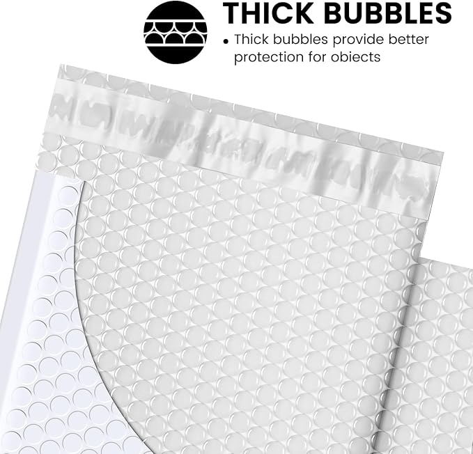 Fuxury Bubble Mailers 6x10“ 600 Pack White Padded Envelopes Usable Size 6x9" - Image 5