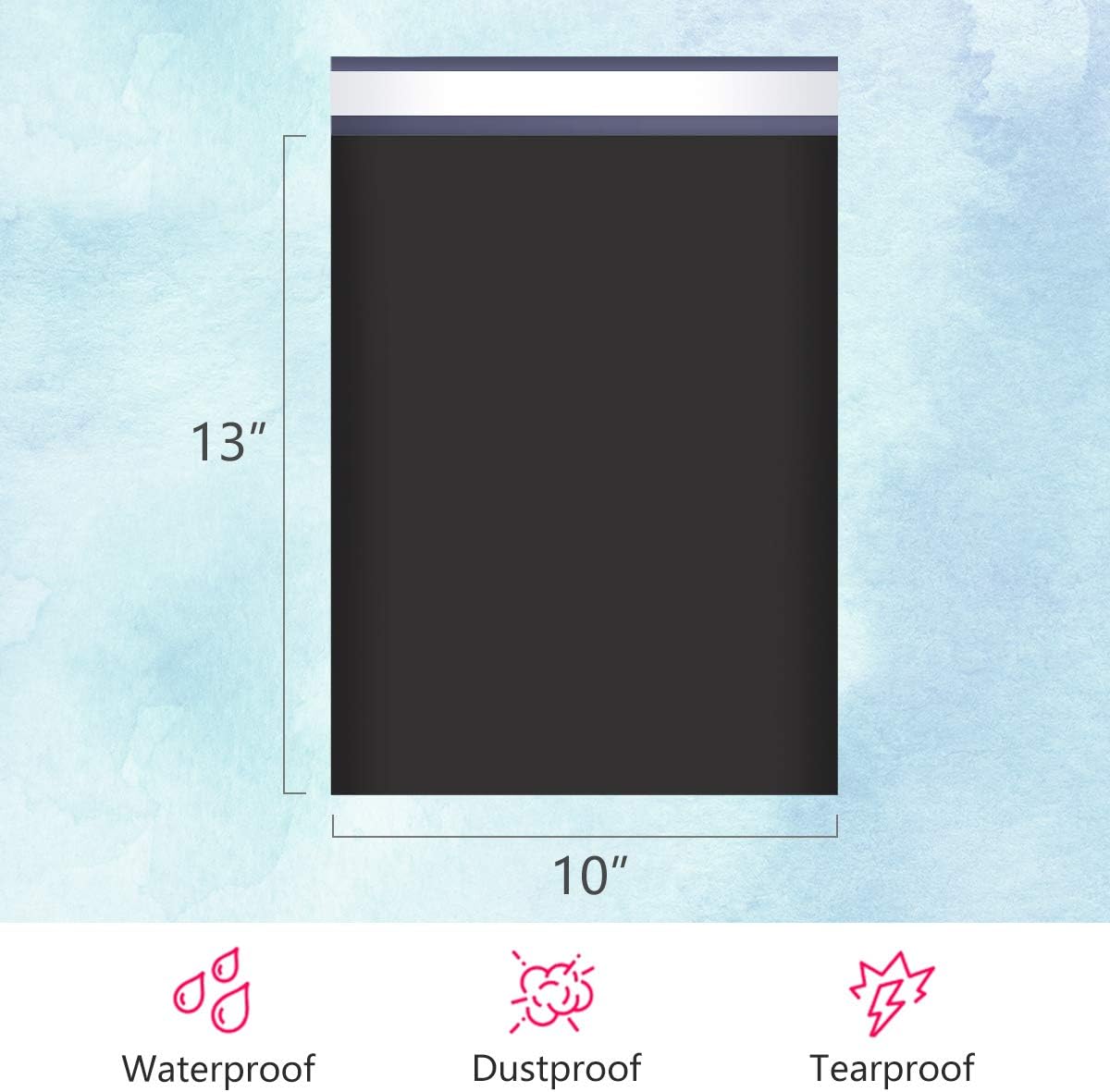 UCGOU Poly Mailers 10x13 Inch Black 200 Pack Shipping Bags #4 Strong Mailing Envelopes Boutique Packaging Postal Self Seal Adhesive Waterproof and Tear Proof Small Business for Clothes,Books