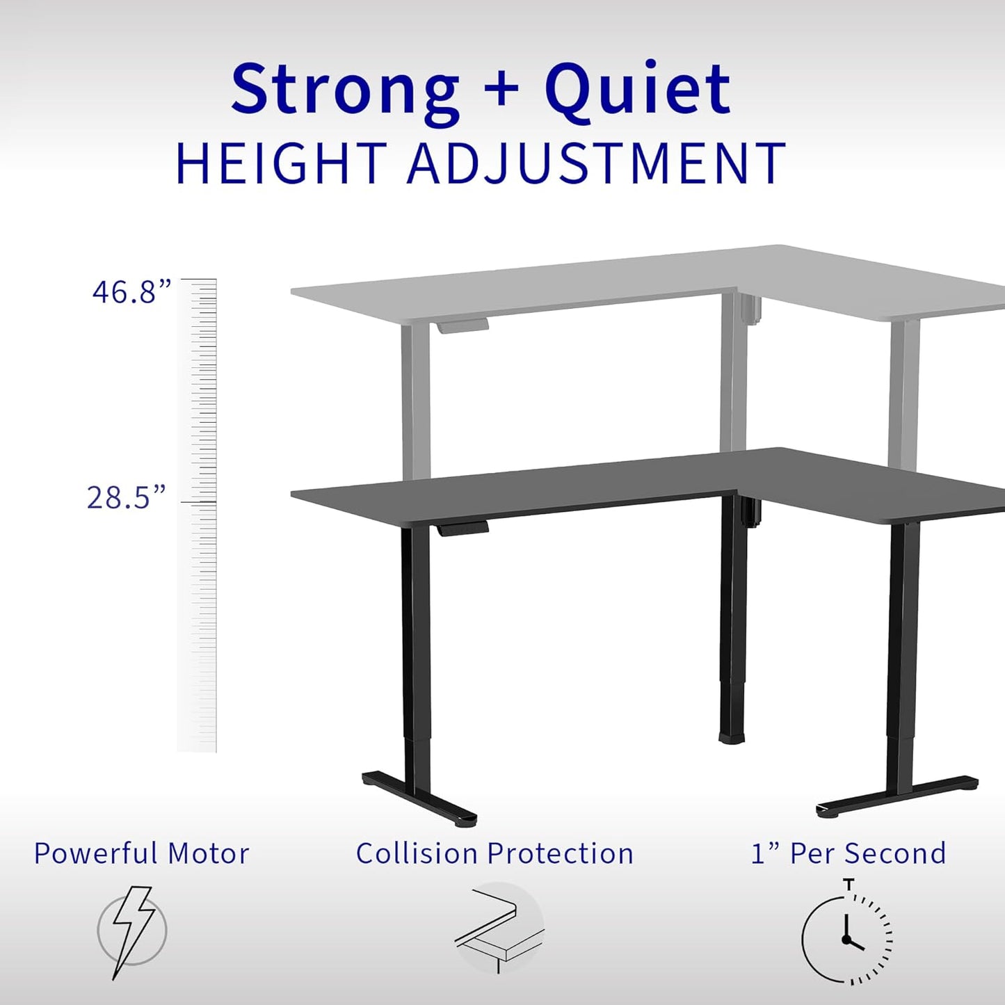VIVO Electric Corner L-Shaped 63 x 55 in Standing Desk, Memory Height Adjustment, Dark Walnut Top White Frame, DESK-E3CTWD