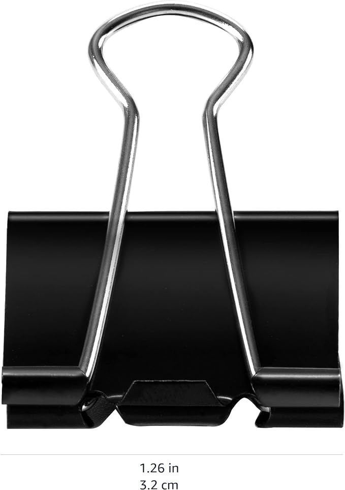 Amazon Basics Sturdy Binder Clips, Office Supplies, Medium 1.25 inches - Image 5