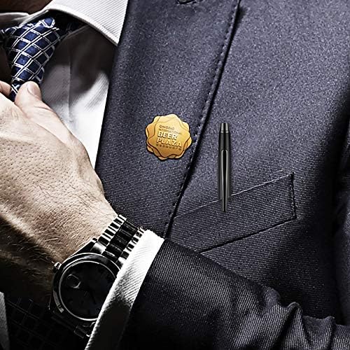 Unibene Slim Metallic Retractable Ballpoint Pens - Matte Black, Nice Gift for Business Office Students Teachers Wedding Christmas, Medium Point(1 mm) 6 Pack-Black ink