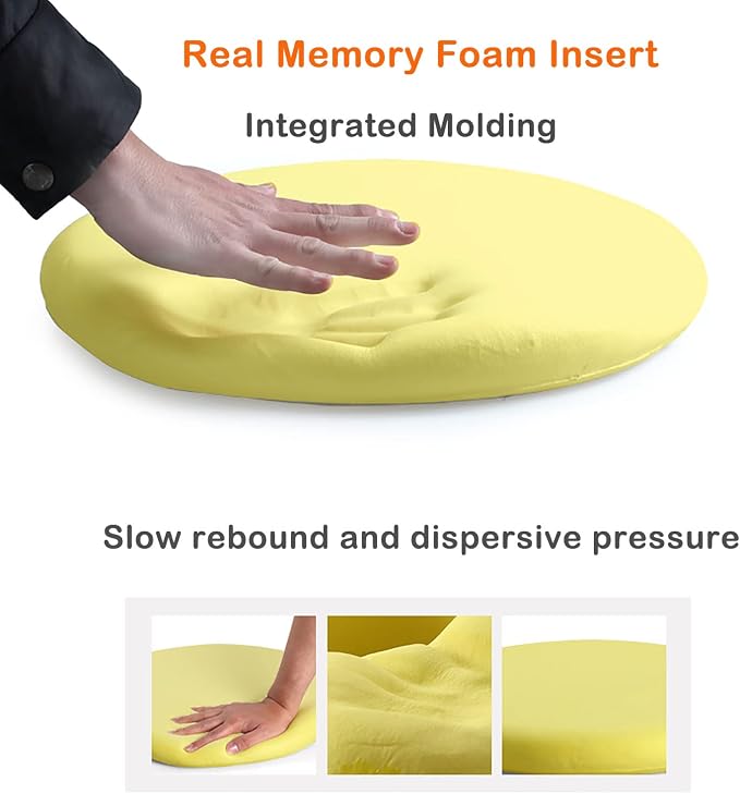 Sigmat Memory Foam Seat Cushion Anti-Slip Soft Round Chair Pad 18 Inch Graphic - Image 4