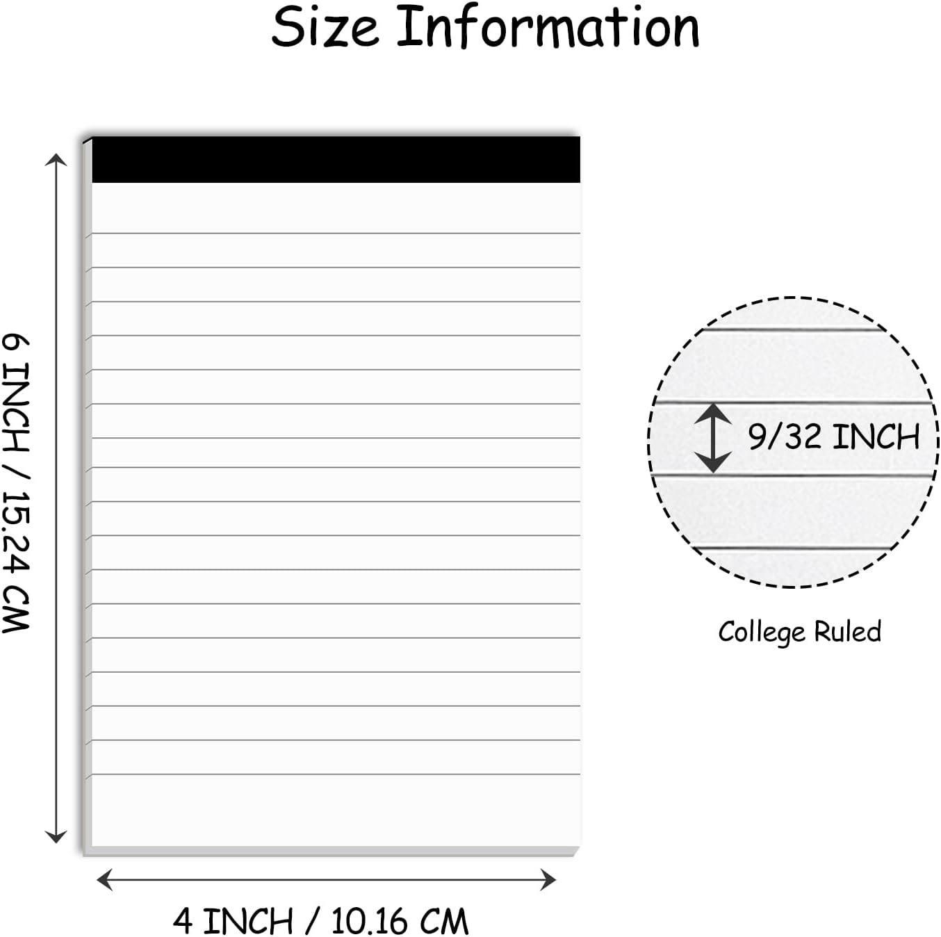 Notepads Bulk for Daily Planning and Organization of Work – 4 x 6-inches Ruled Pages – Thick Bright White Paper – 30 Pages – Note Pads College Ruled – Pack of 20