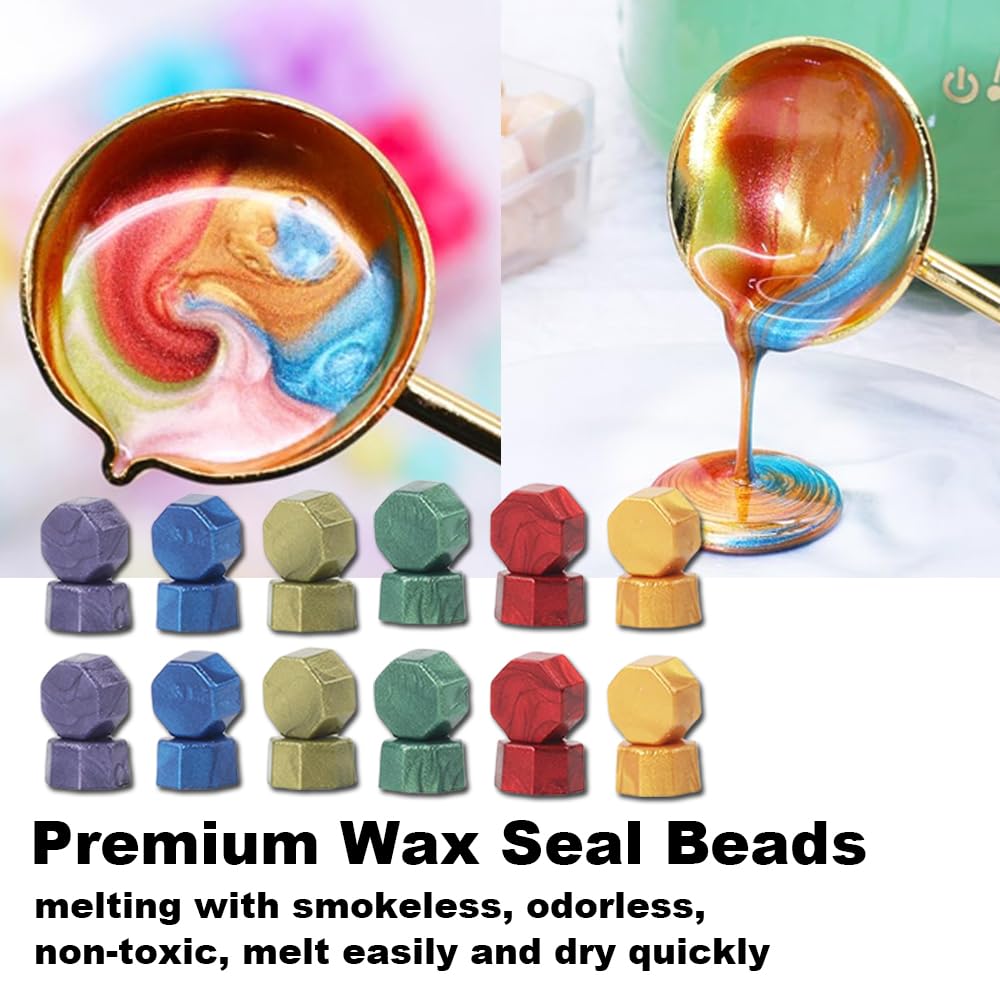 600pcs Red Wax Seal Beads,6 Assorted Color Sealing Beads Ideal for Wax Seal Stamp Wedding Letter Envelope Decor Wine Bottle Decoration (Red Series)