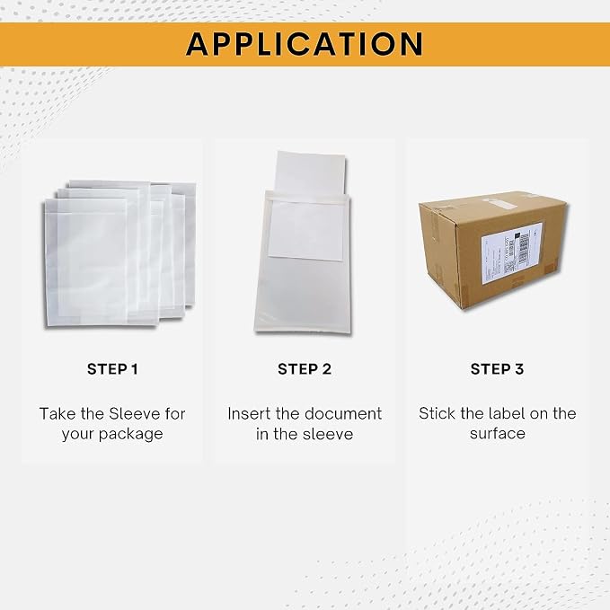 100 Pack 6"x10" Shipping Label Sleeves – Clear Self-Adhesive Packing Slip - Image 2