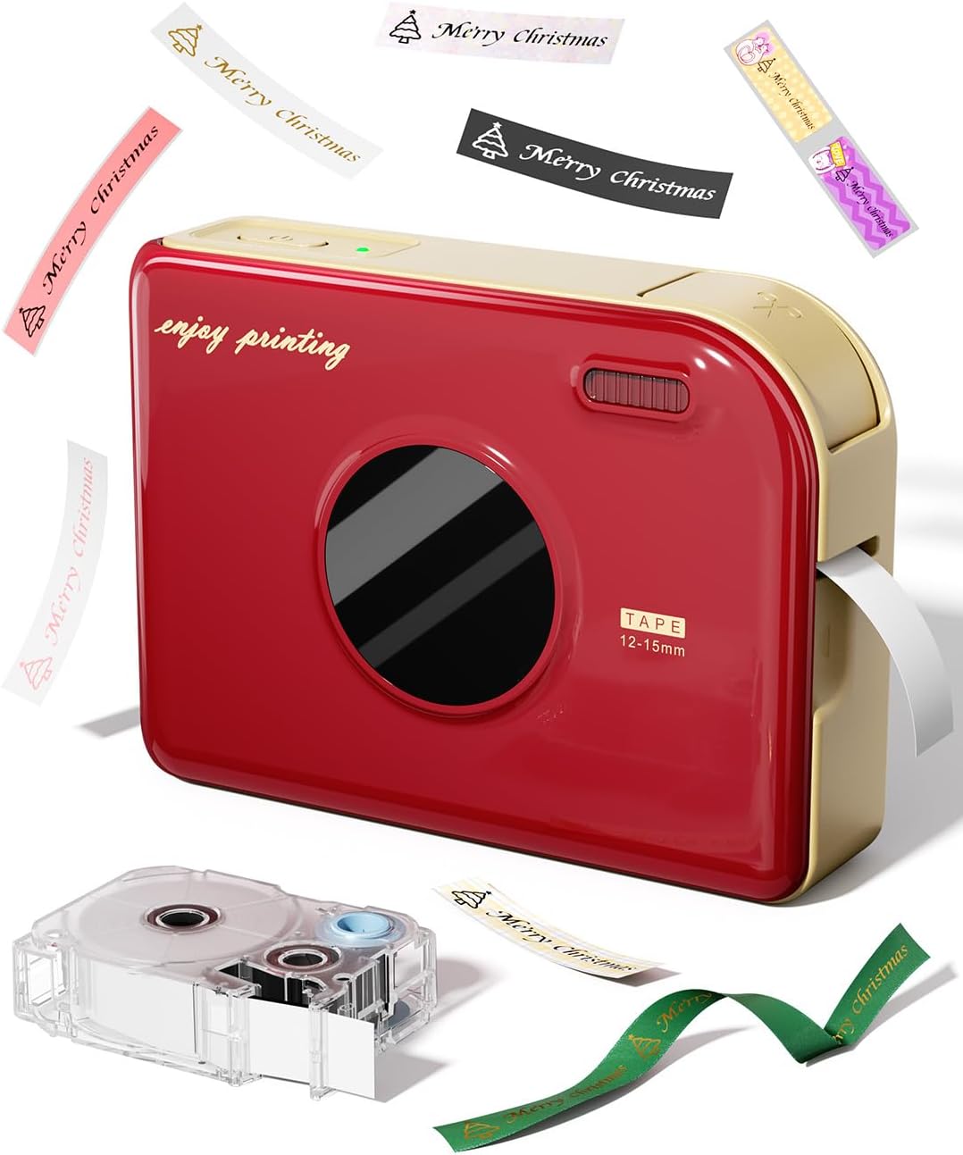 Phomemo A30 Label Laker Machine with Tape, Mini Bluetooth Portabel Color Text Label Printer, Smart Thermal Transfer Printing Sticker Printer for Christmas Decorations Home Office Small Business School