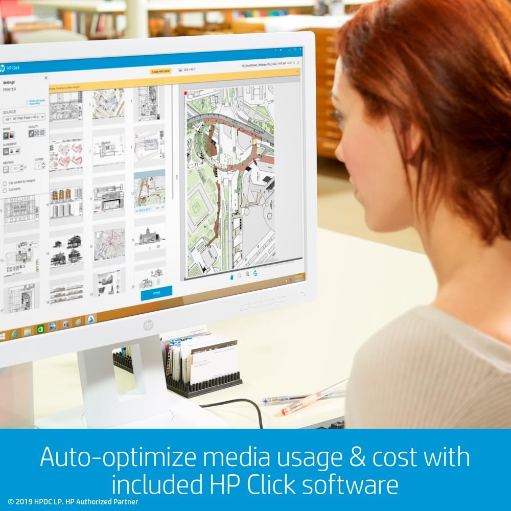 HP DesignJet T210 Large Format 24-inch Plotter Printer, Includes 2-Year Onsite Warranrty Support (8AG32T) - New Model