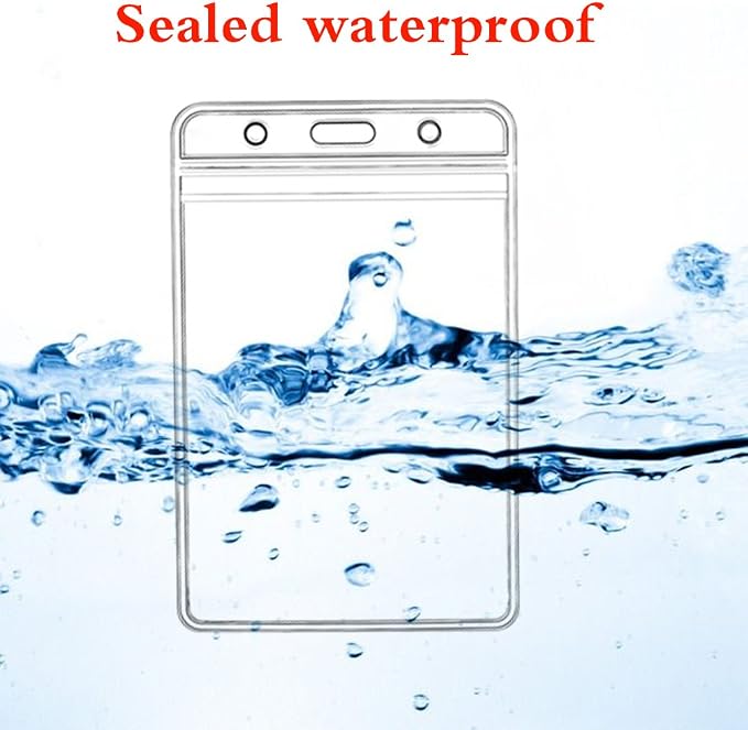 10 Pcs Vertical ID Badge Holders Sealable Waterproof Clear Plastic Holder - Image 5