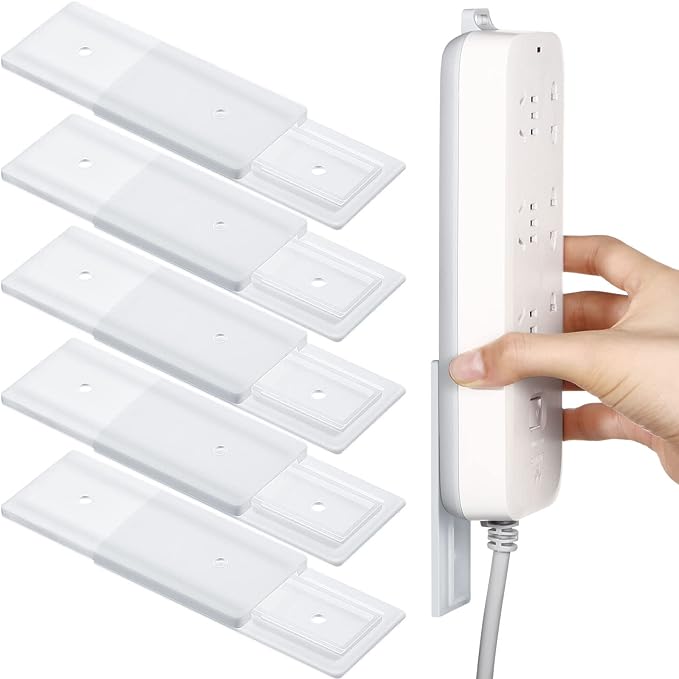 Yinkin 6 Pcs Power Strip Holder Self Adhesive Power Strip Wall Mounted by Yinkin