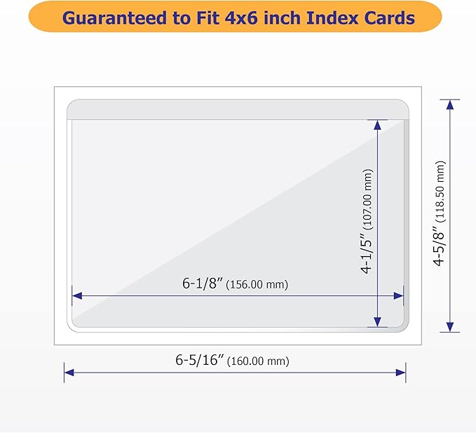 IMAGAME Clear Adhesive 4" x 6" Index Card Pockets, Labels Holders, 50 Pack | - Image 4